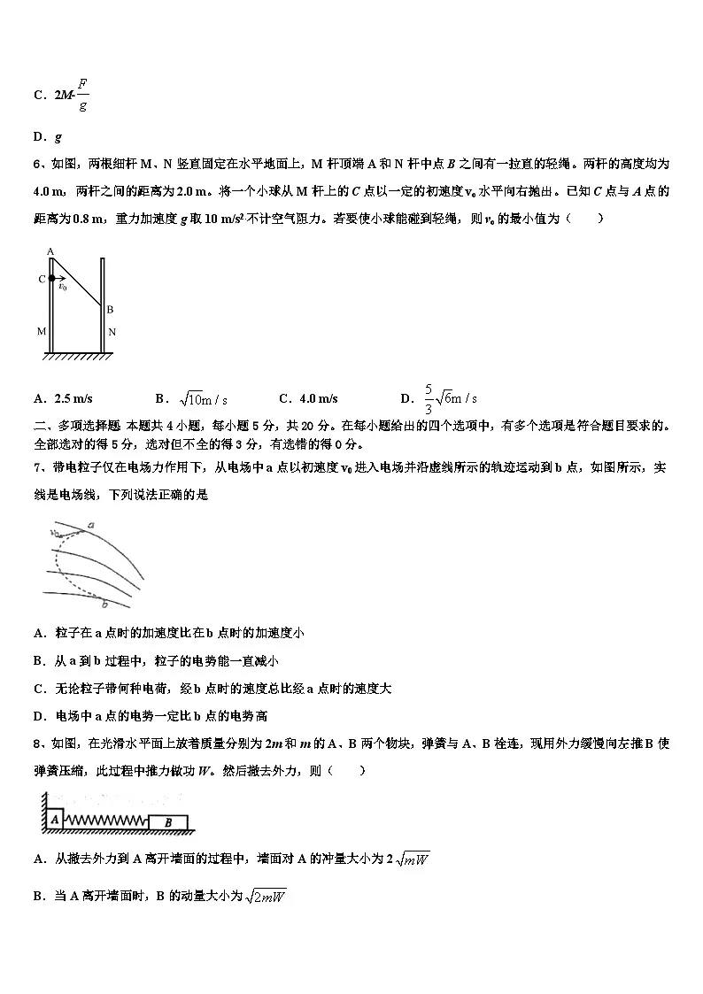 2026届广东省普宁二中高三下第一次测试物理试题含解析第3页