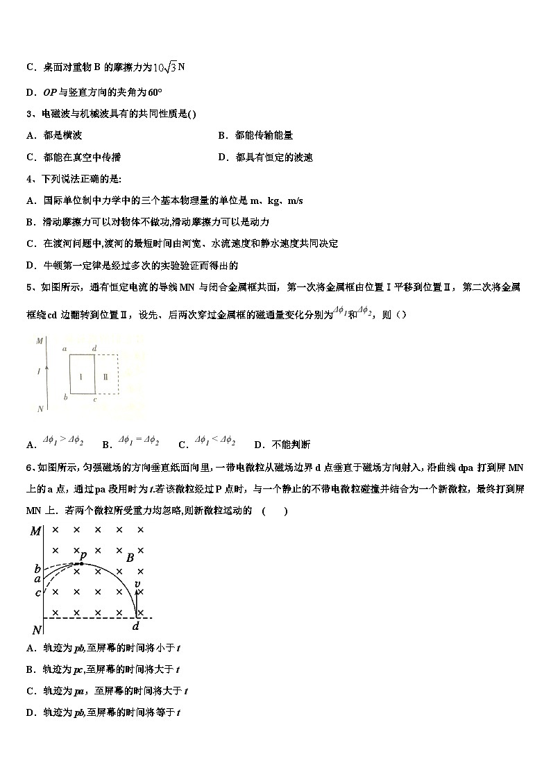 2026届广东省中山市一中丰山学部高三二诊模拟考试物理试卷含解析第2页