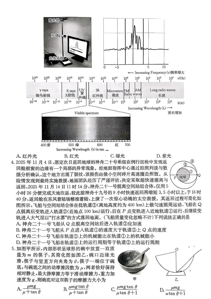 湖南省市、县级优质高中协作体2026届高三上学期元月二模联考 物理试卷（PDF图片版）(含答案）第2页