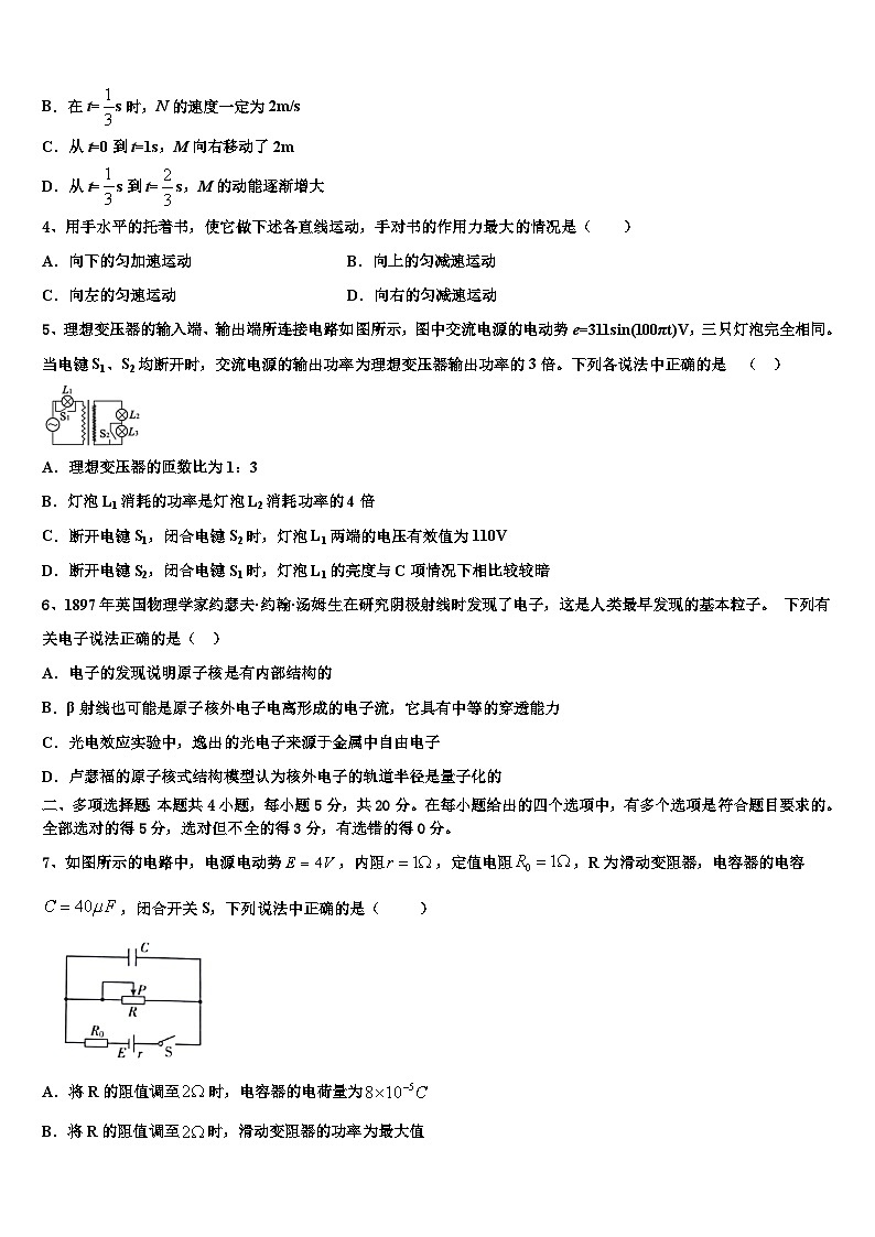 2026届广西贵港市覃塘高中高考冲刺押题（最后一卷）物理试卷含解析第2页