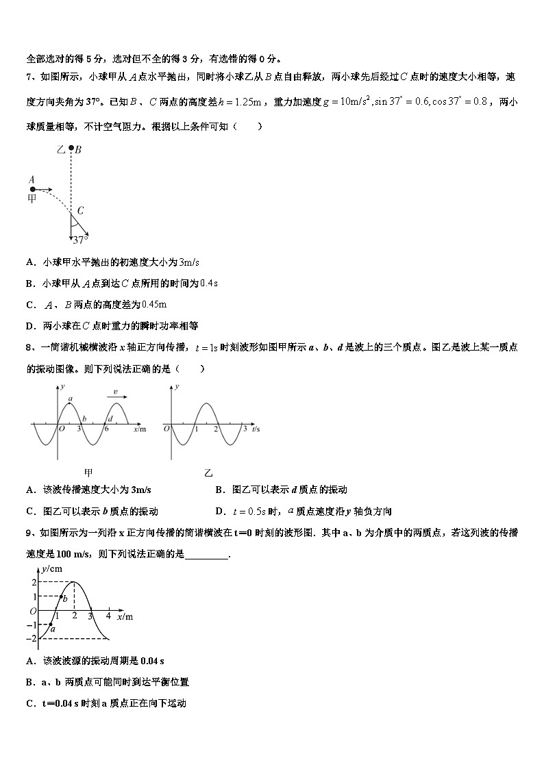 2026届广西桂林、百色、梧州、崇左、北海五市高考临考冲刺物理试卷含解析第3页