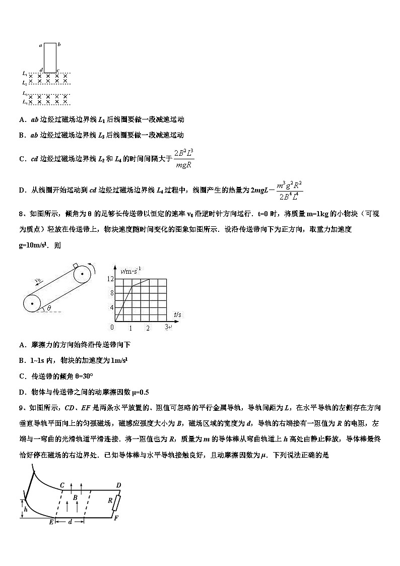 2026届广西省北海市重点中学高三六校第一次联考物理试卷含解析第3页
