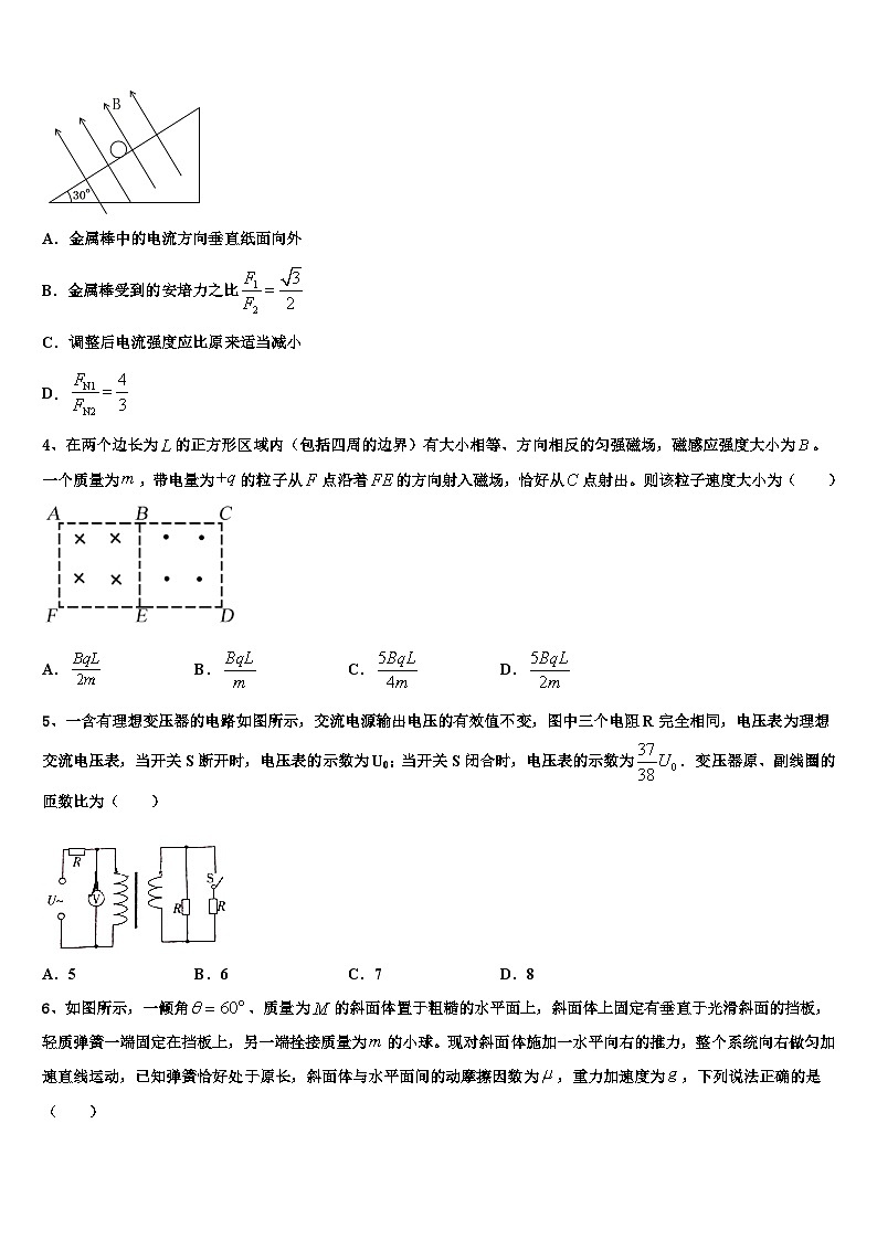 2026届贵州省百所学校高三第二次调研物理试卷含解析第2页
