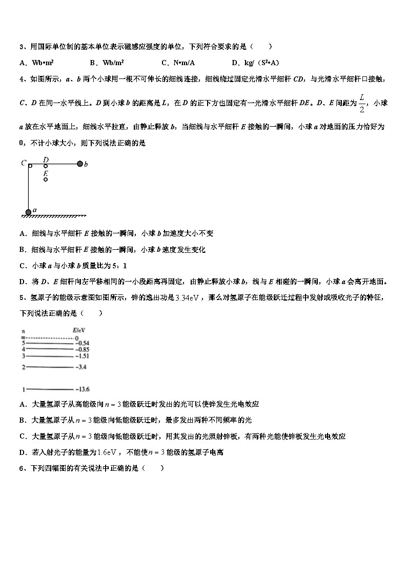 2026届贵州省思南中学高考物理二模试卷含解析第2页