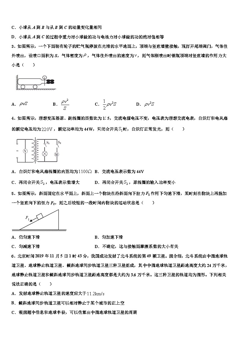 2026届河北省乐亭二中高考全国统考预测密卷物理试卷含解析第2页