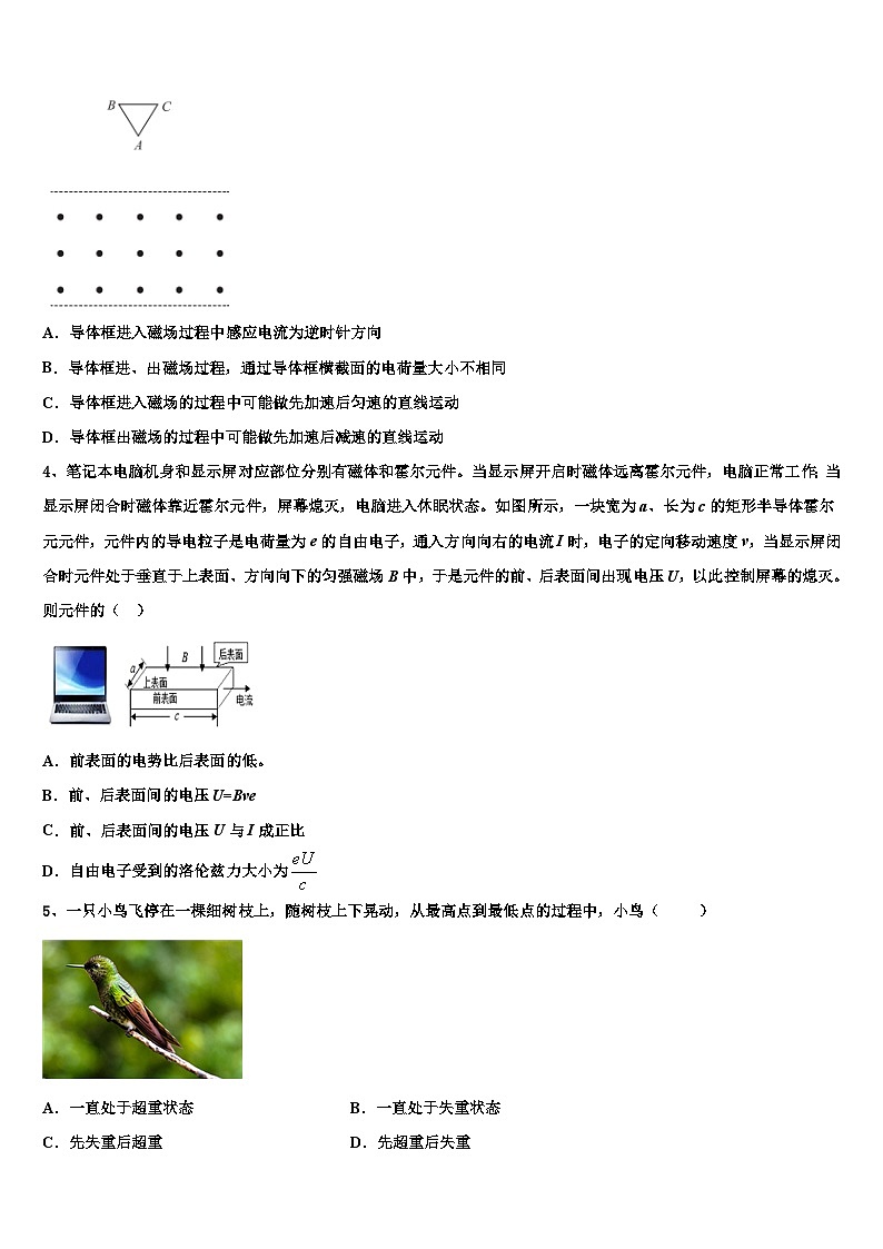 2026届海南省海口市湖南师大附中高三3月份模拟考试物理试题含解析第2页