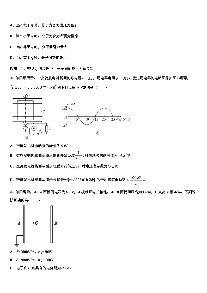 2026届海南省白沙中学高三压轴卷物理试卷含解析第3页
