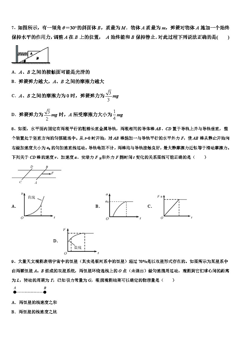 2026届河北省衡水市高考压轴卷物理试卷含解析第3页