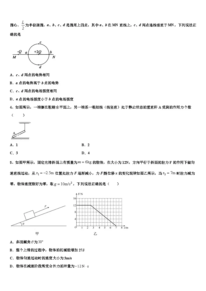 2026届杭州学军中学高考仿真卷物理试卷含解析第2页