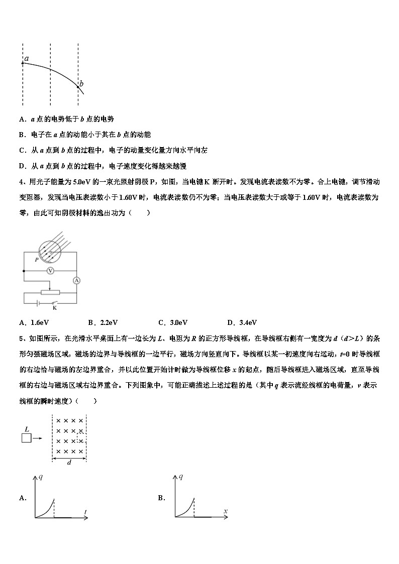 2026届合肥市高考物理四模试卷含解析第2页