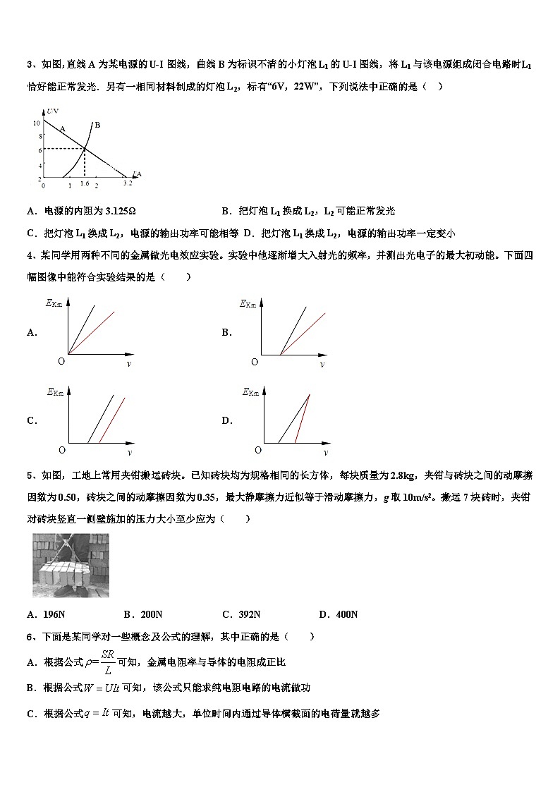 2026届合肥一六八中学高考物理必刷试卷含解析第2页