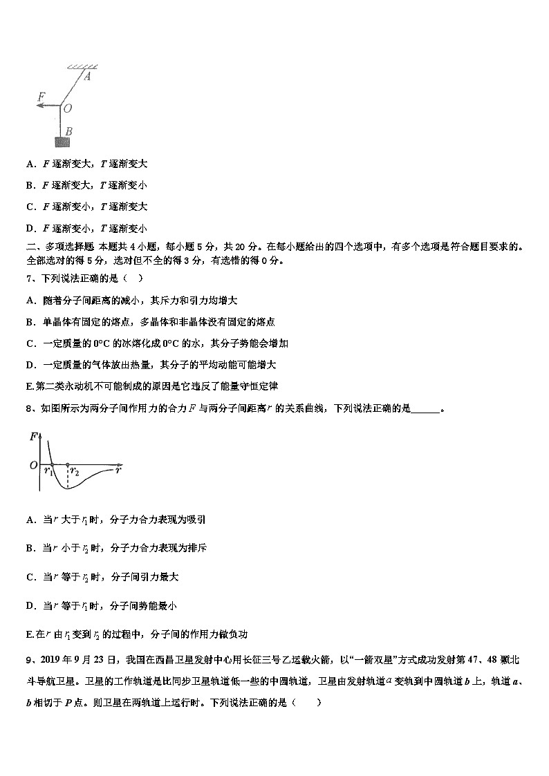 2026届河北省保定市第一中学高三一诊考试物理试卷含解析第3页