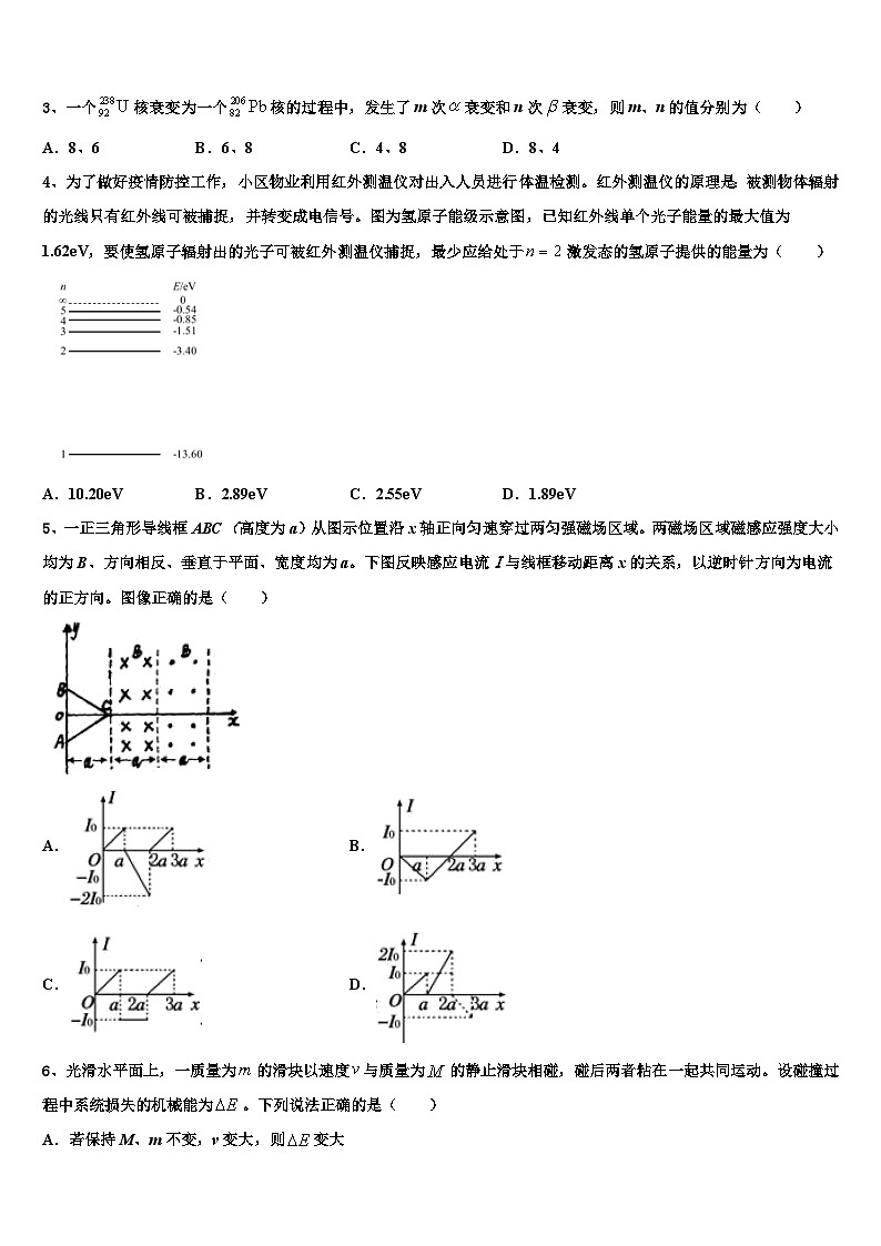 2026届邯郸市重点中学高三最后一模物理试题含解析第2页