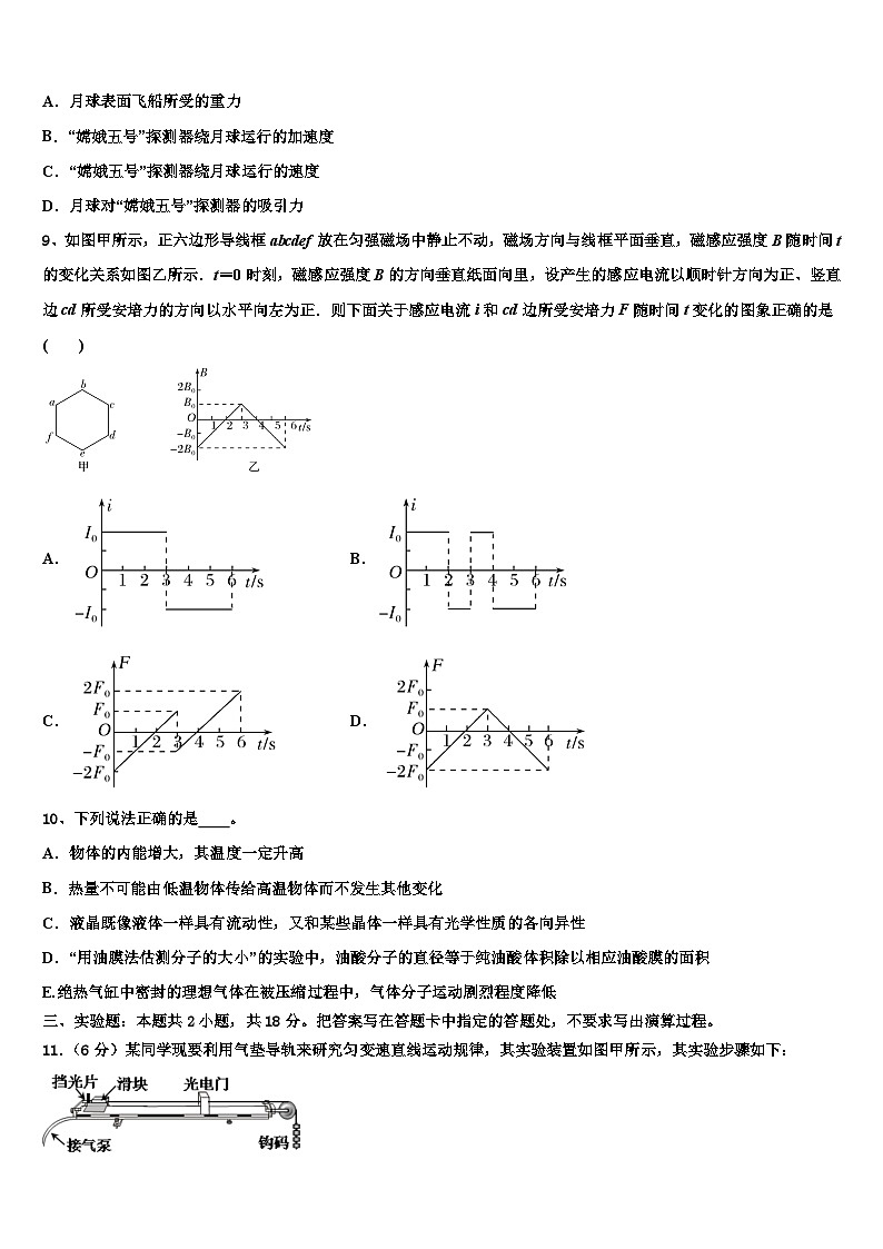 2026届海南市重点中学高三下学期第六次检测物理试卷含解析第3页