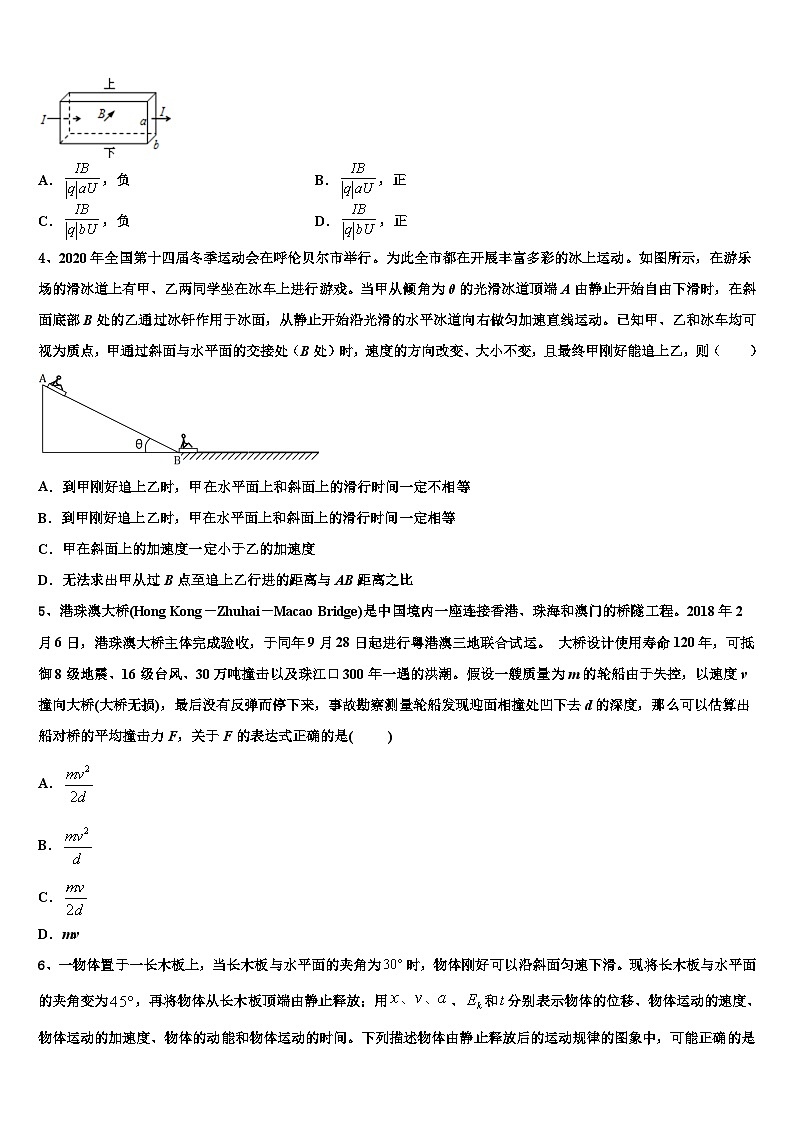 2026届河北省鹿泉一中高三下学期一模考试物理试题含解析第2页