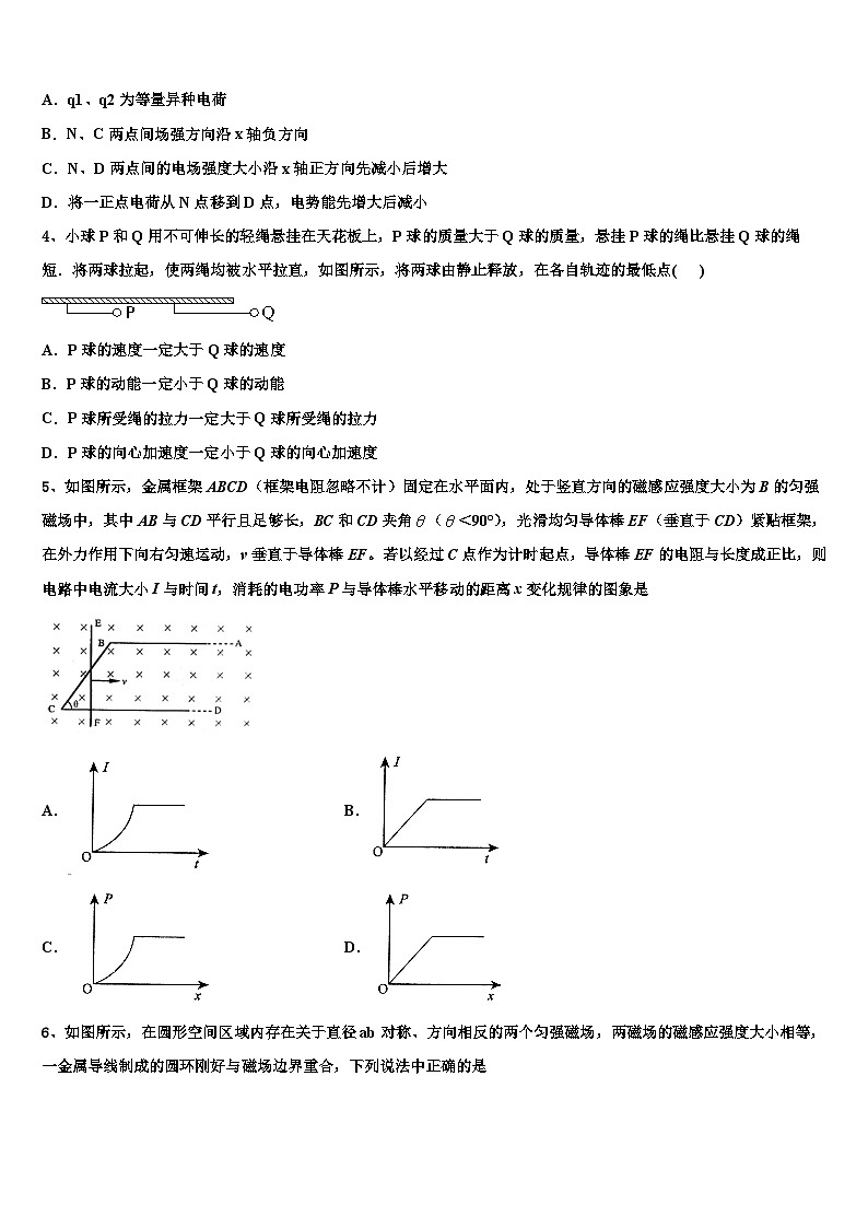2026届河北省廊坊市三河二中高三第一次调研测试物理试卷含解析第2页