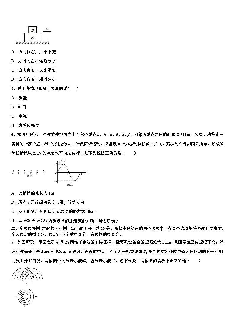2026届河北省廊坊市六校联考高三第二次调研物理试卷含解析第2页
