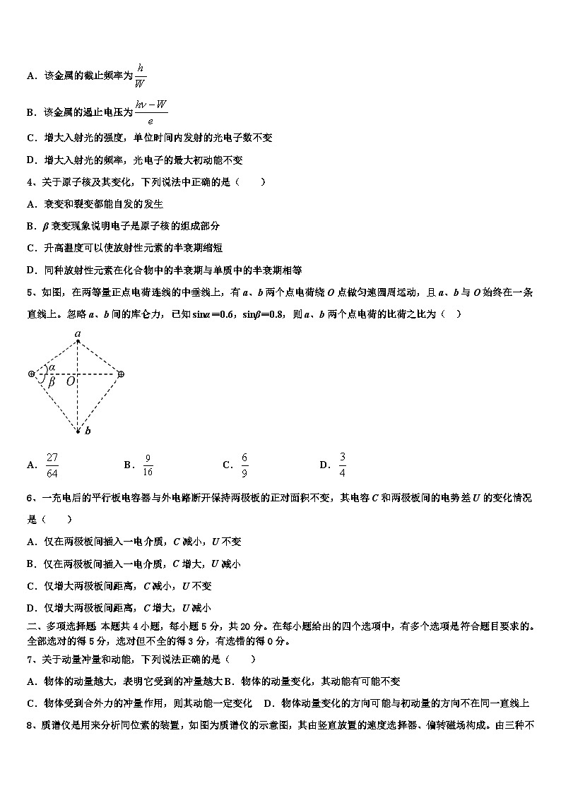 2026届河北省沧县风化店中学高考物理全真模拟密押卷含解析第2页