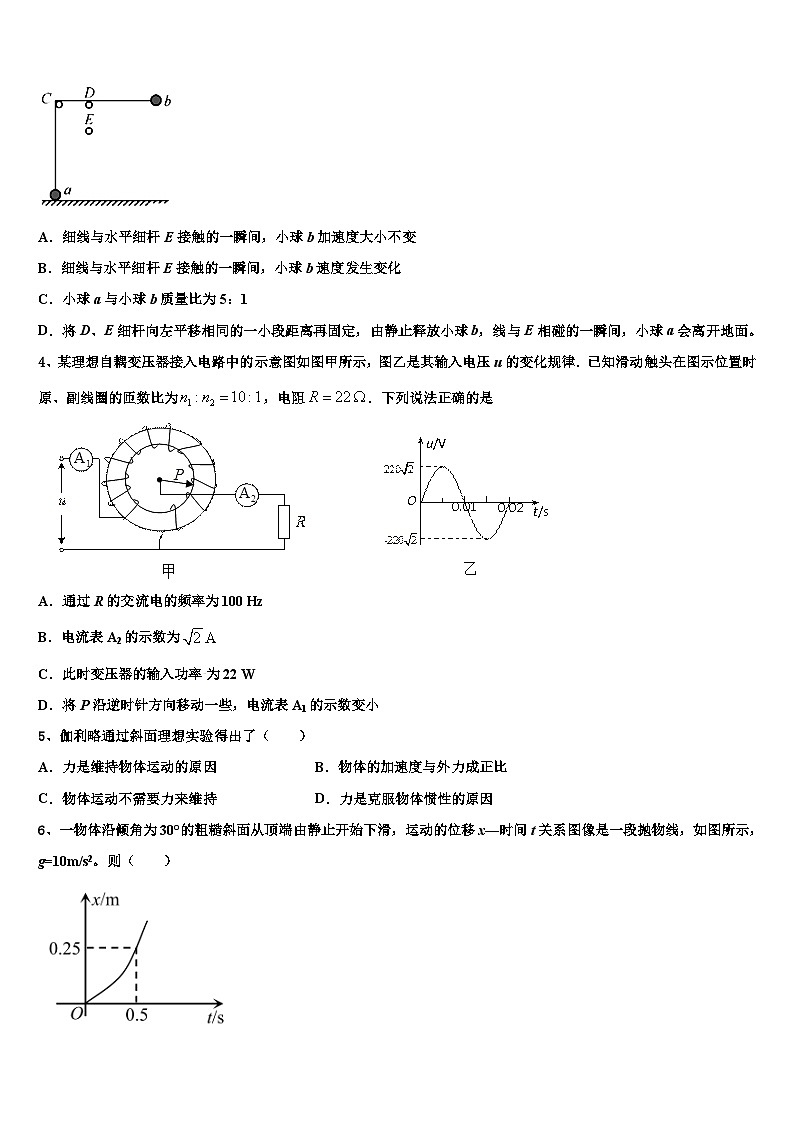 2026届河北省石家庄市康福外国语学校高考物理三模试卷含解析第2页