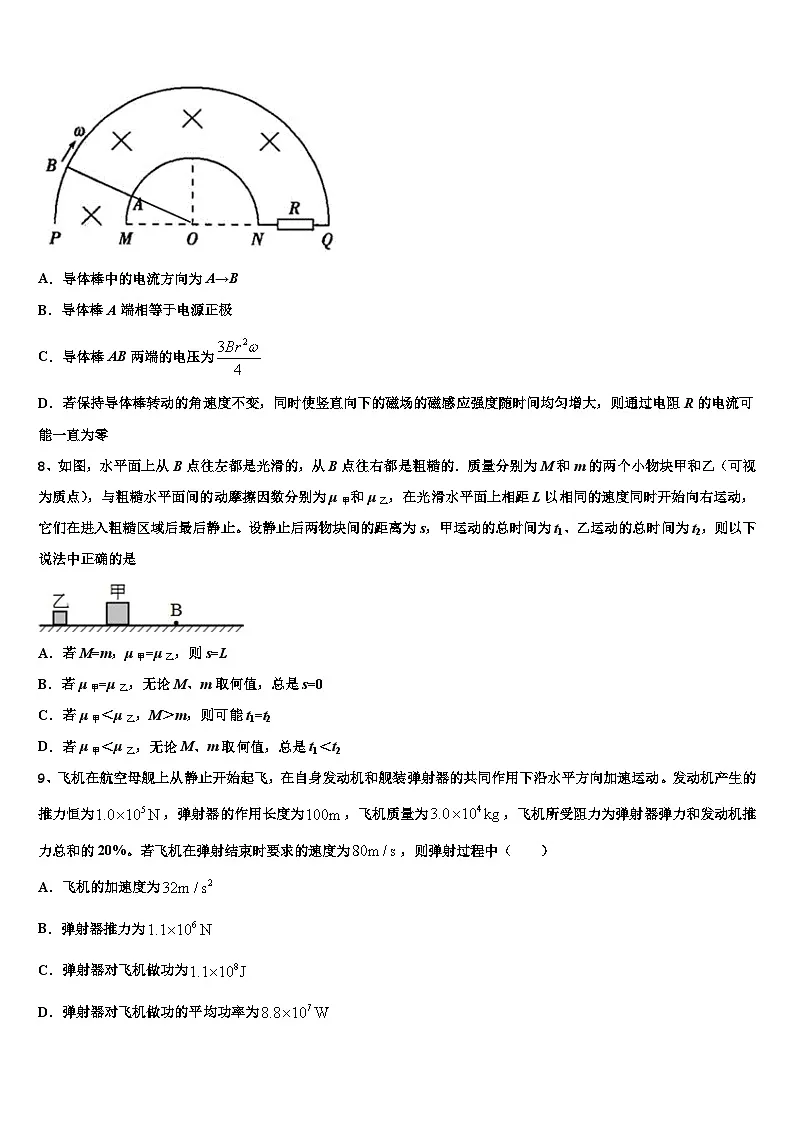 2026届河北省秦皇岛市卢龙中学高考仿真卷物理试卷含解析第3页