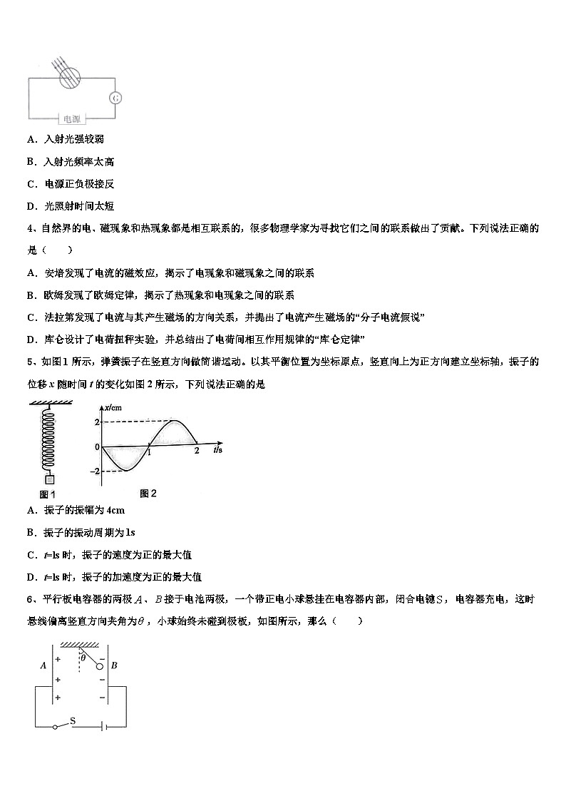 2026届河北省秦皇岛市卢龙中学高考物理二模试卷含解析第2页