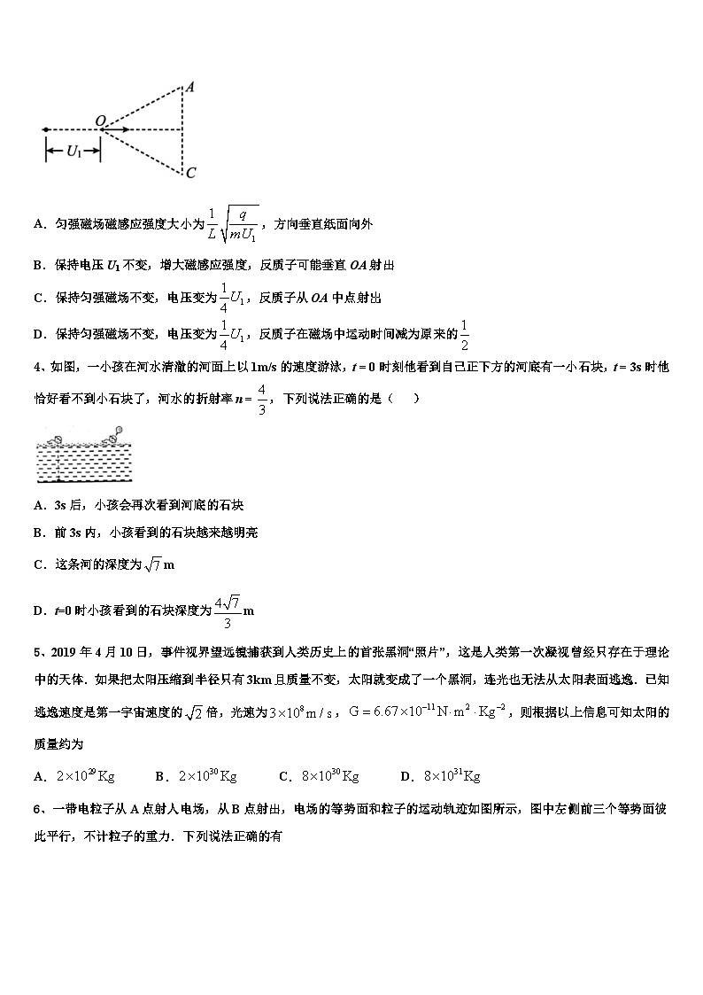 2026届河北省石家庄市康福外国语学校高三第一次模拟考试物理试卷含解析第2页