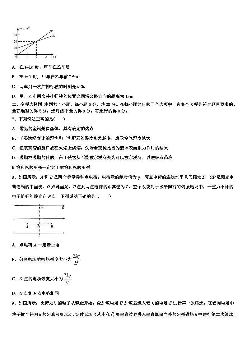 2026届河北省石家庄市晋州一中实验班高三下学期第五次调研考试物理试题含解析第3页