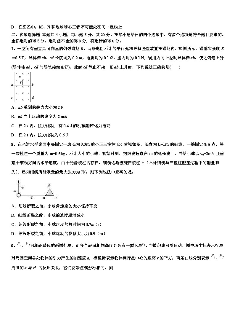 2026届河北省石家庄市晋州一中高三下第一次测试物理试题含解析第3页