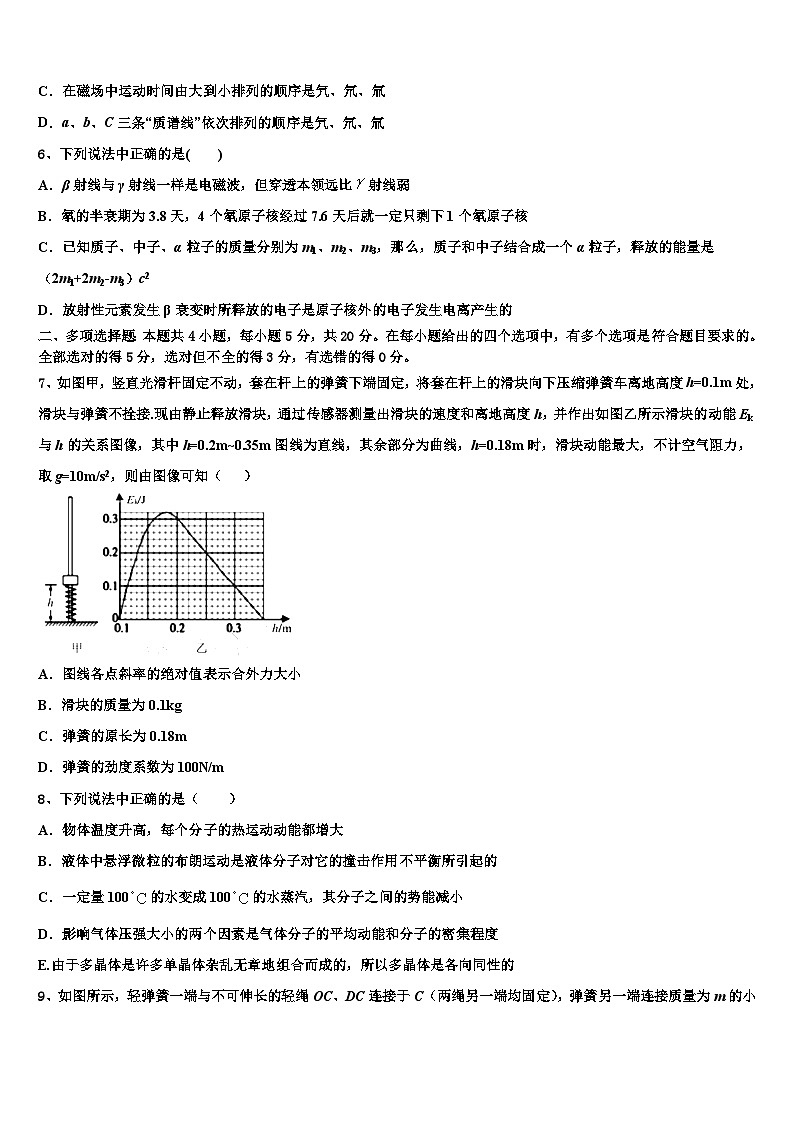 2026届河北省沧州市黄骅中学高三（最后冲刺）物理试卷含解析第3页