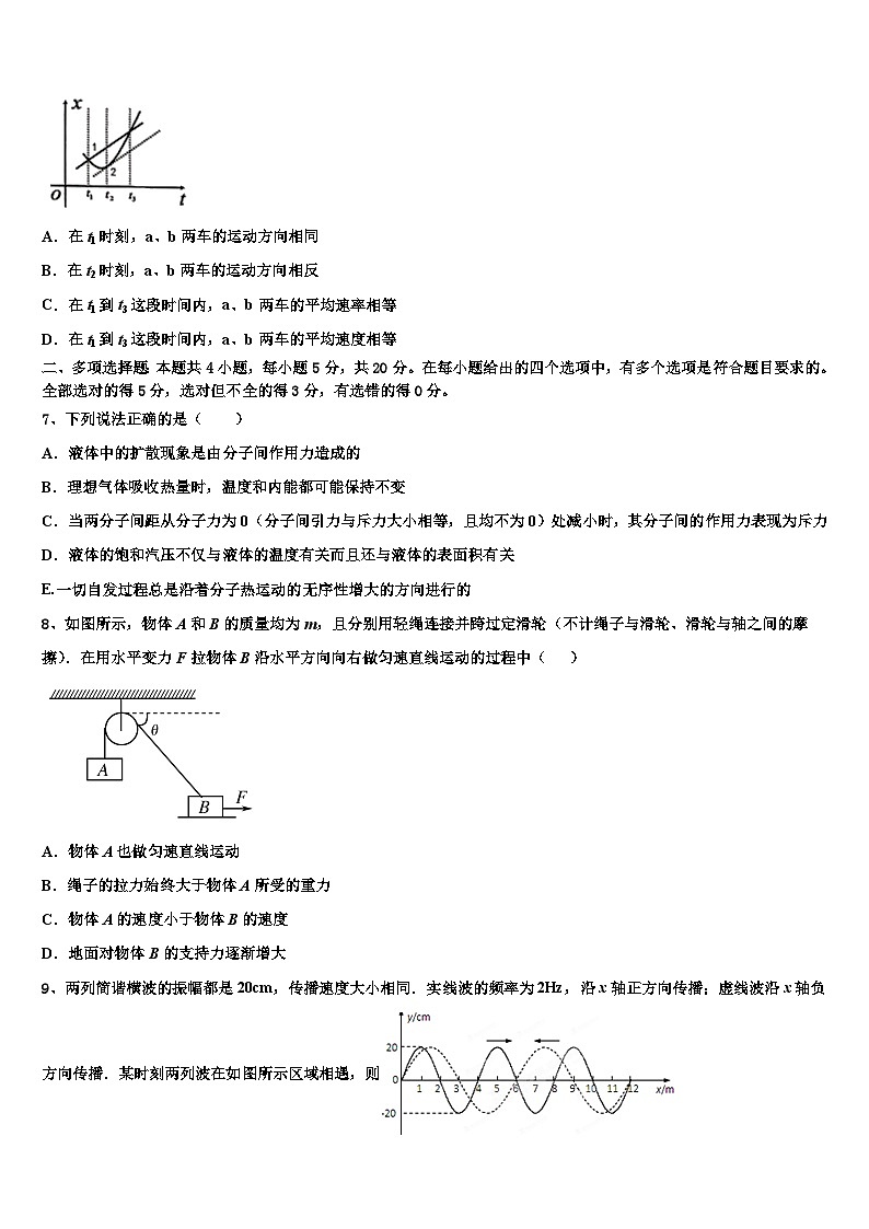 2026届河北省保定市高三六校第一次联考物理试卷含解析第3页