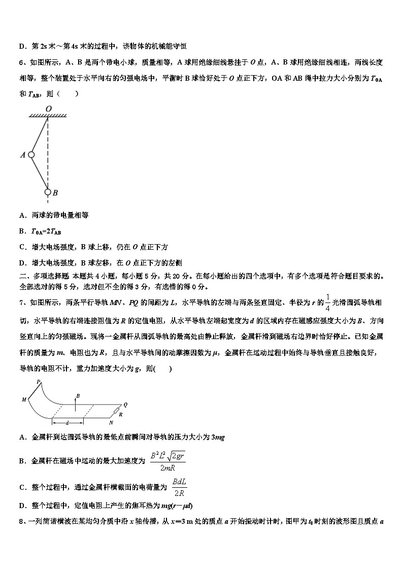 2026届河北省藁城市第一中学高考仿真卷物理试题含解析第3页