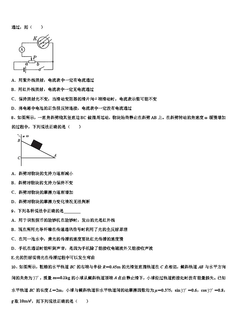 2026届河北省邯郸市大名县第一中学高考物理全真模拟密押卷含解析第3页