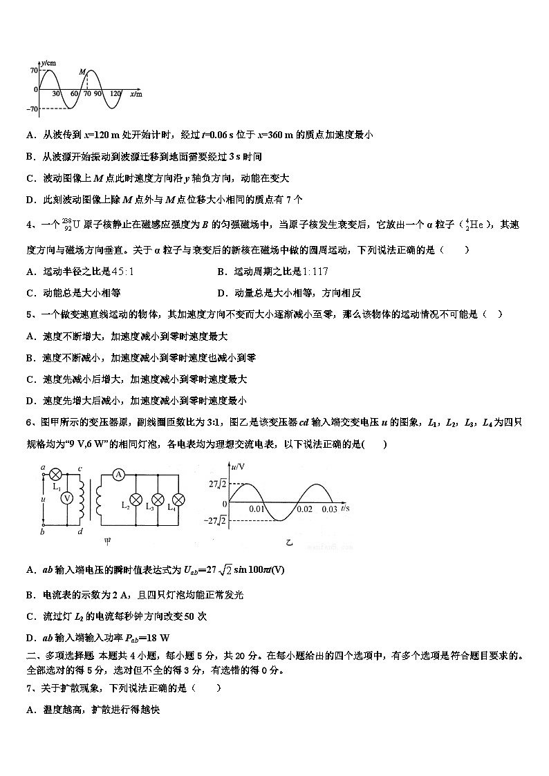 2026届河北省邯郸市大名一中高考压轴卷物理试卷含解析第2页