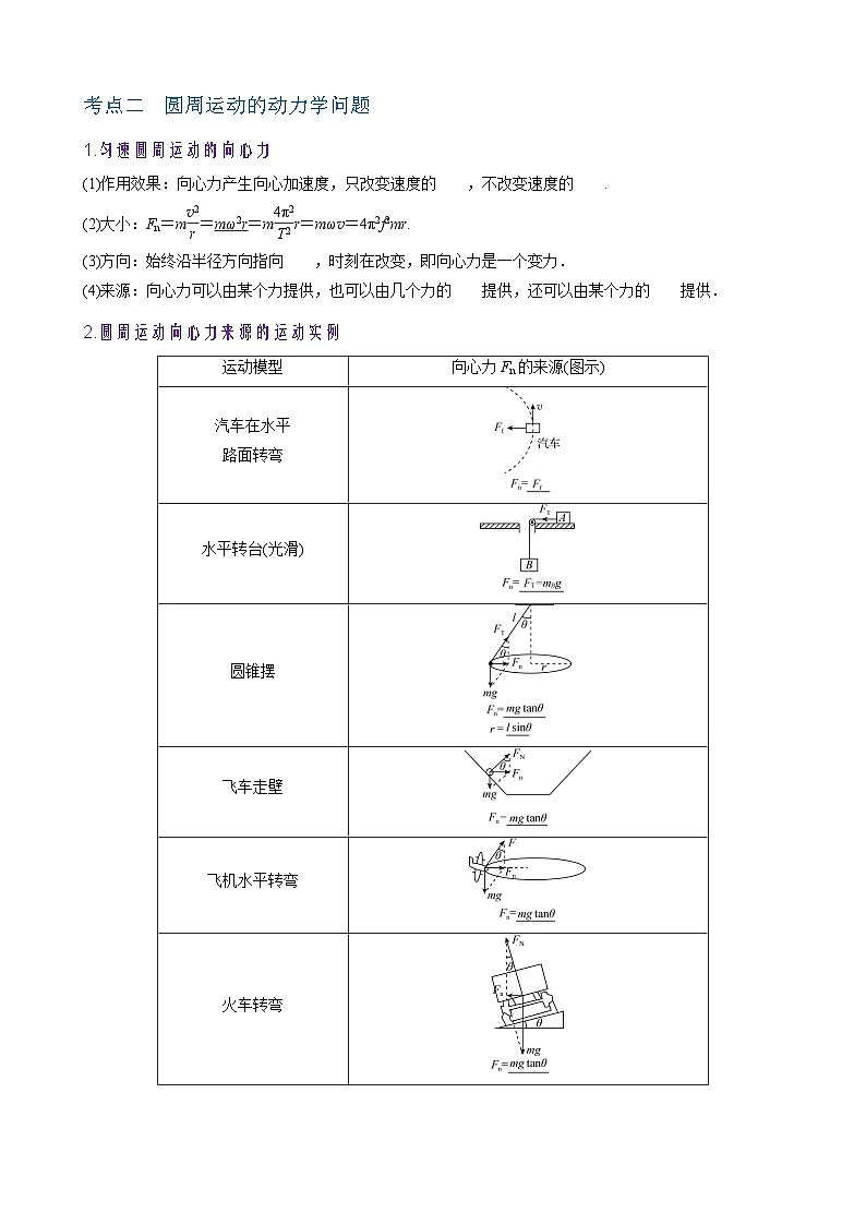 2026年高考物理一轮复习·知识清单(新高考通用)第3讲　圆周运动(学生版+解析)第3页