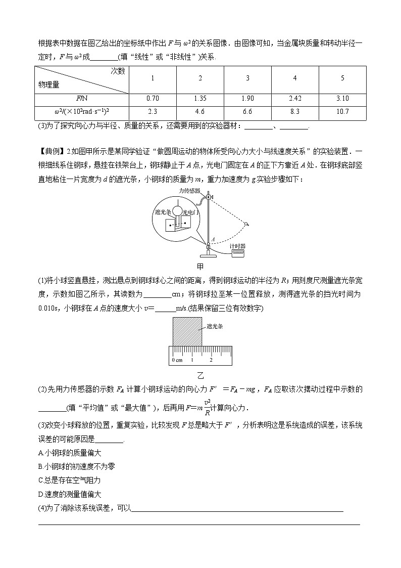 2026年高考物理一轮复习·知识清单(新高考通用)实验六　探究向心力与半径、角速度、质量的关系(学生版+解析)第3页