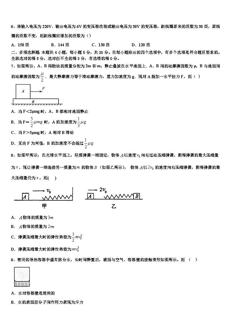 2026届河北省馆陶一中高三最后一模物理试题含解析第3页