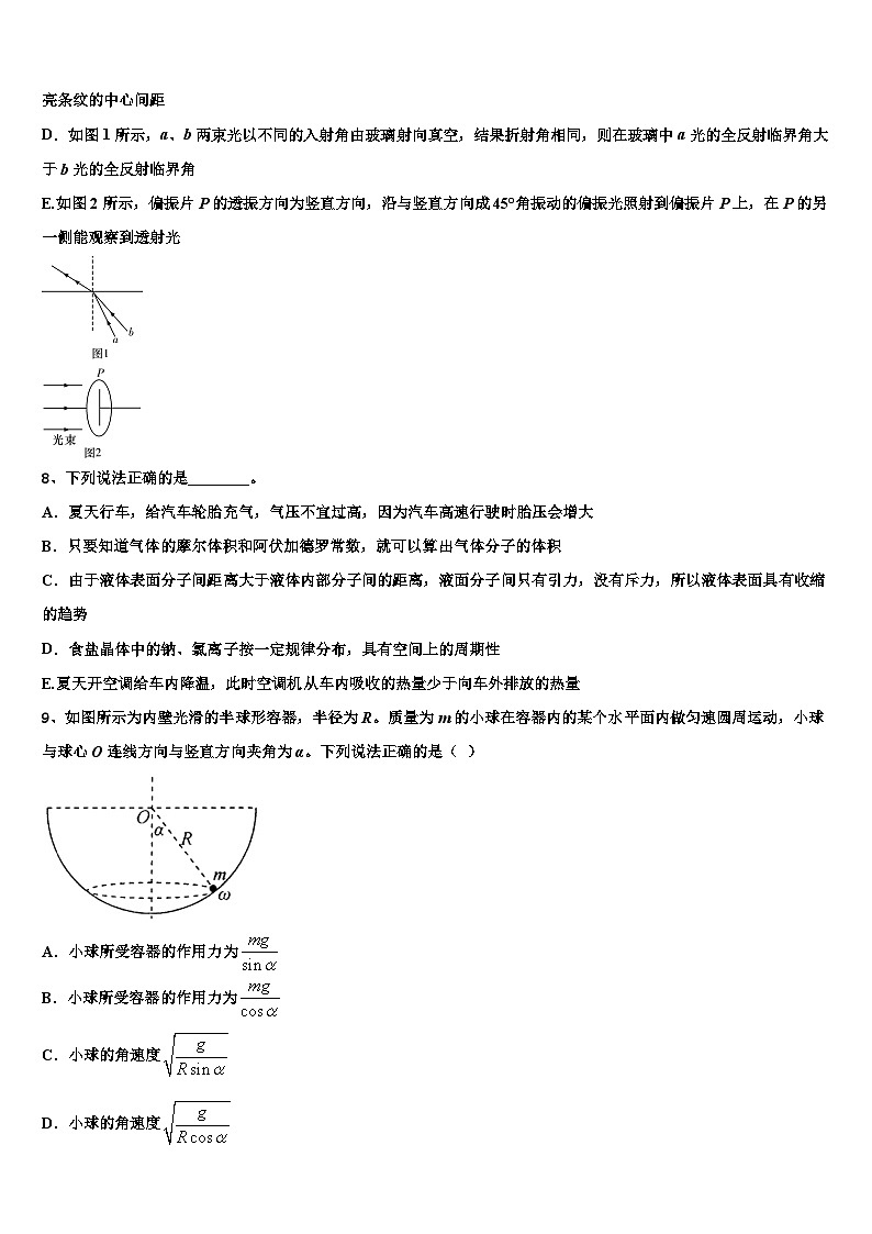 2026届河北省大名县一中高三3月份模拟考试物理试题含解析第3页