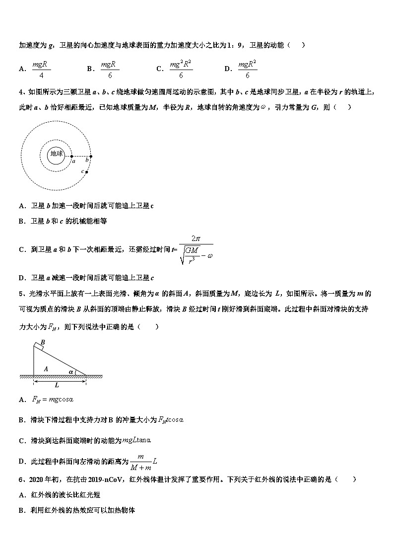 2026届河北省衡水高三最后一卷物理试卷含解析第2页