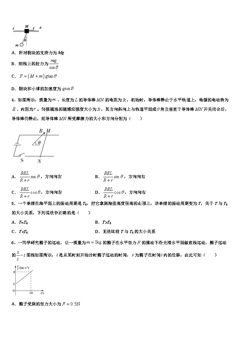 2026届河北省秦皇岛市重点中学高三3月份第一次模拟考试物理试卷含解析第2页