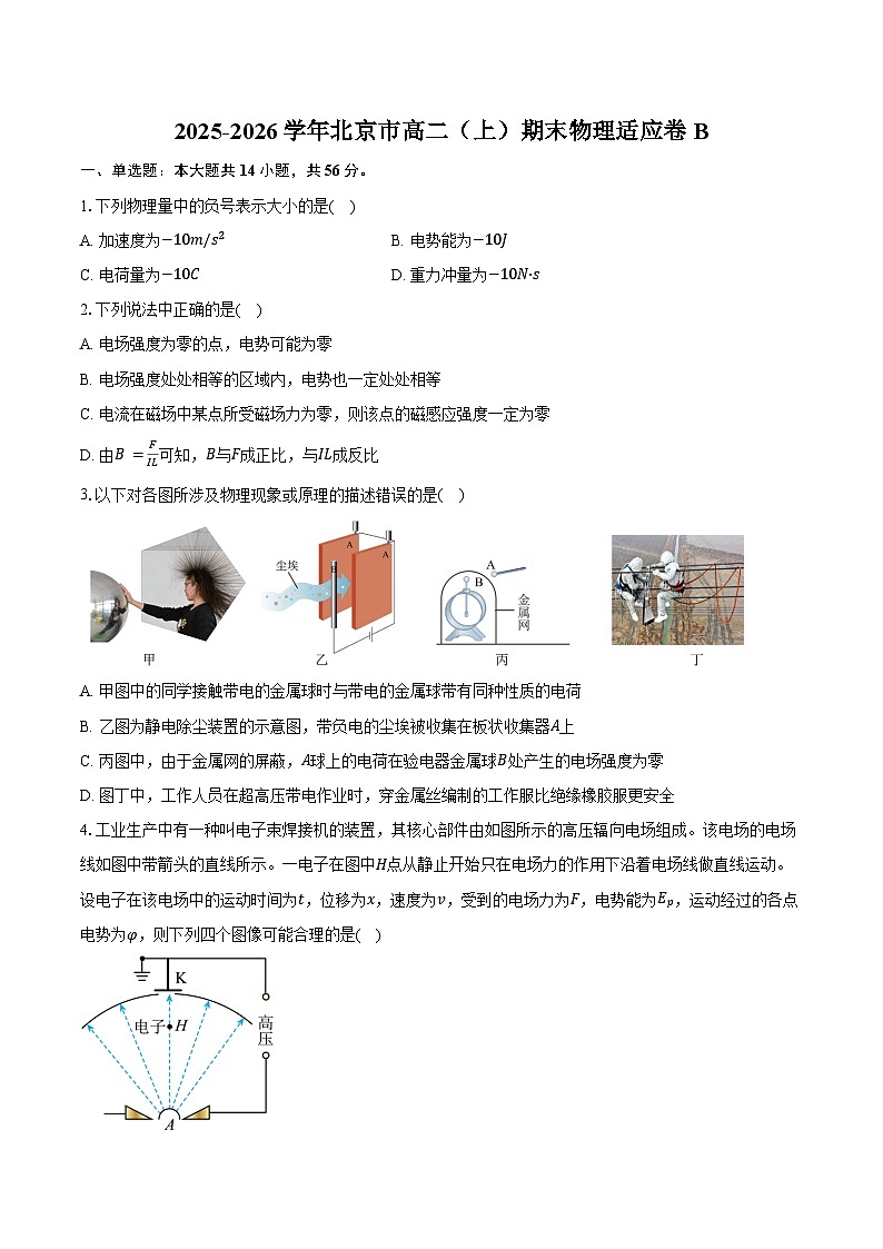 2025-2026学年北京市高二（上）期末物理适应卷B（含解析）第1页