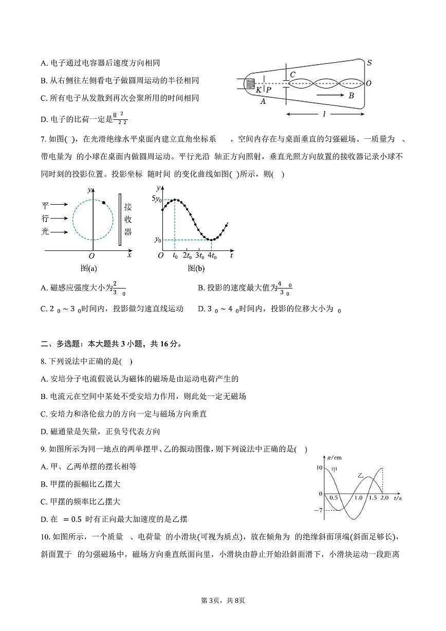 广东省深圳市高级中学2024-2025学年高二上学期期末考试物理试题（含答案）第3页