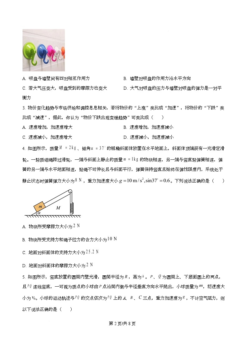 2026届安徽省合肥市肥东县第一中学高三上学期模拟预测物理试题（原卷版）第2页