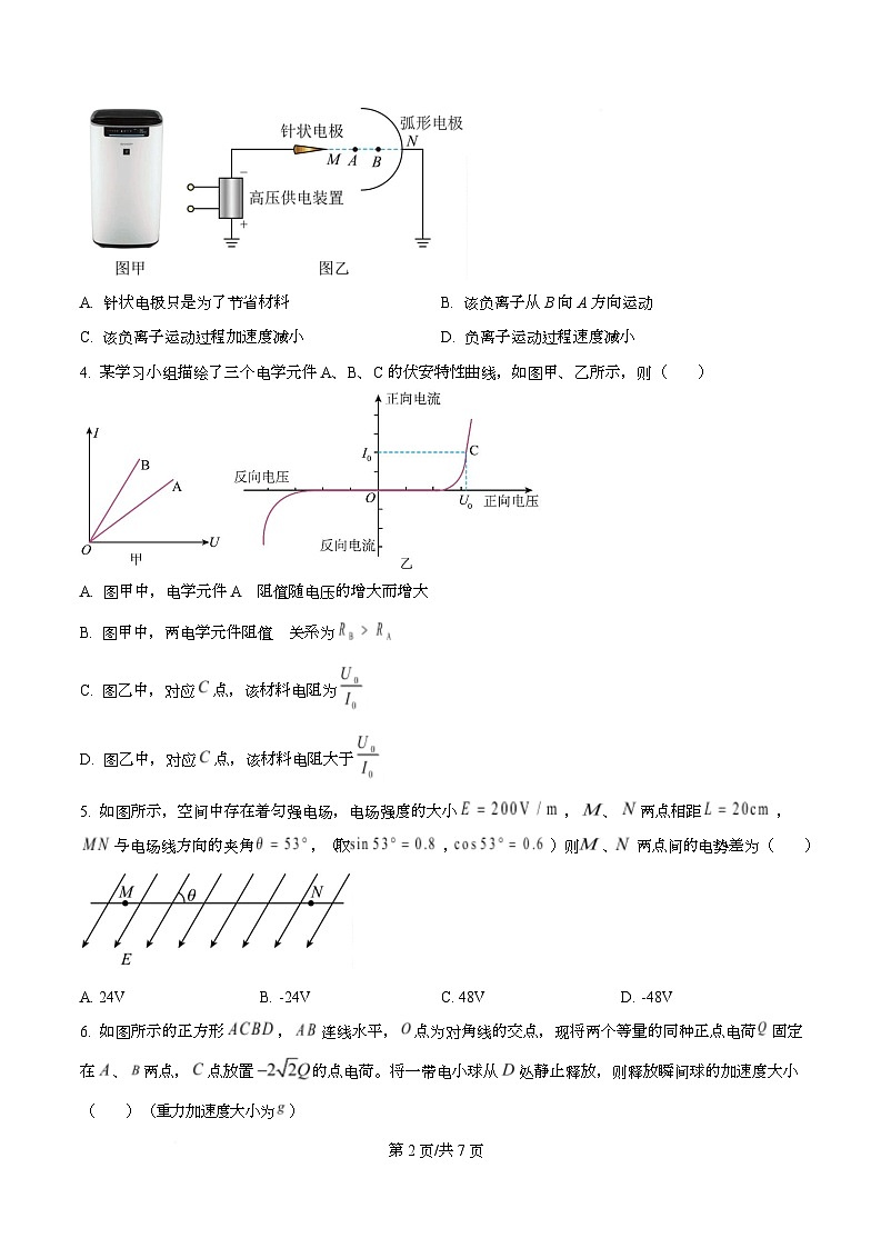 安徽省A10联盟2025-2026学年高二上学期11月期中物理试题  Word版无答案第2页
