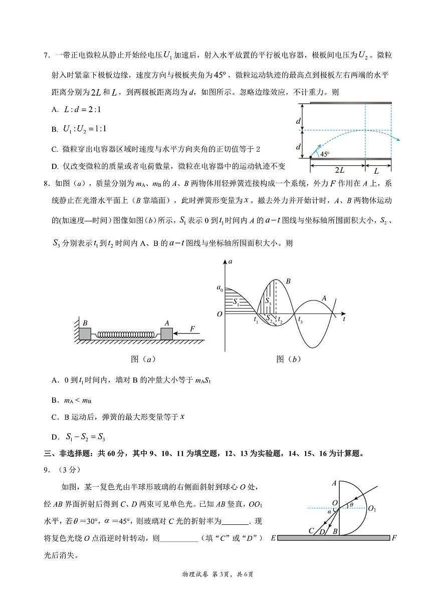 福建省漳州市第一中学2025-2026学年高三上学期1月月考物理试题（含答案）第3页