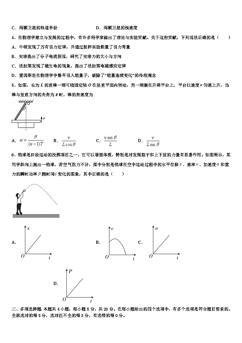 2026届河北省易县中学高考压轴卷物理试卷含解析第2页