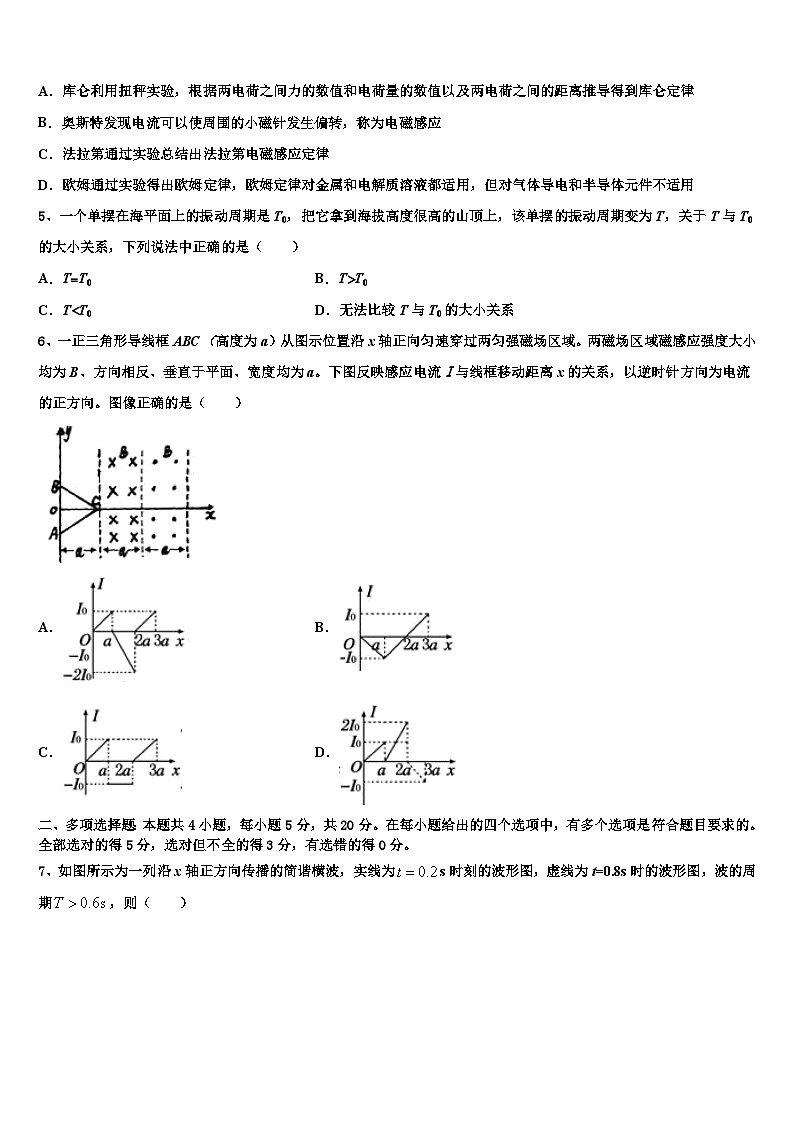 2026届河北省遵化市一中高考仿真卷物理试卷含解析第2页
