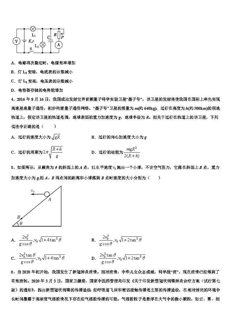 2026届河北唐山市第一中学高考仿真卷物理试卷含解析第2页