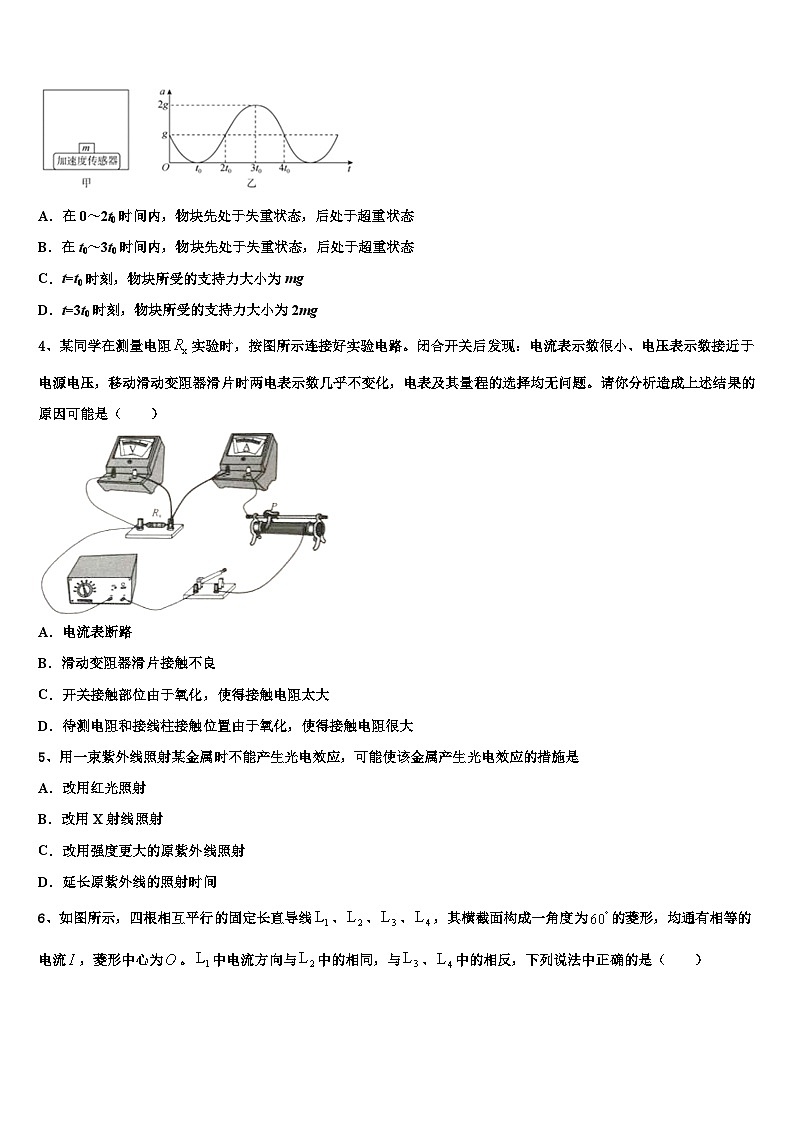 2026届河南省辉县市一高高考考前模拟物理试题含解析第2页