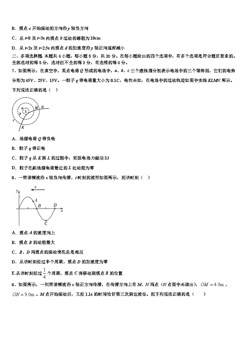 2026届河南省辉县市一中高考适应性考试物理试卷含解析第3页
