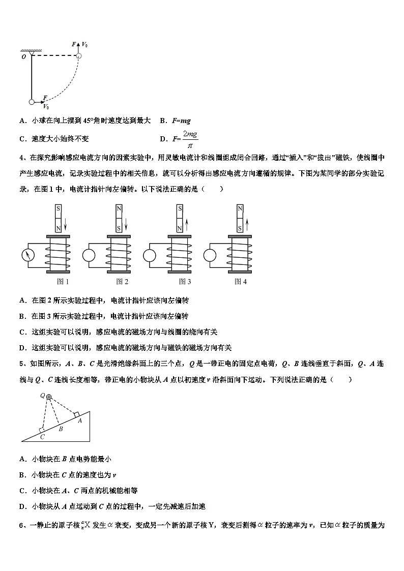2026届河南省鹤壁高中高考适应性考试物理试卷含解析第2页